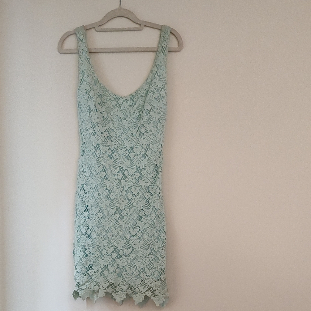 Zara Trafaluc Extra Small Minty Blue Lace Dress